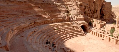 Petra amphitheatre New.jpg - Border crossing Jordan to Israel